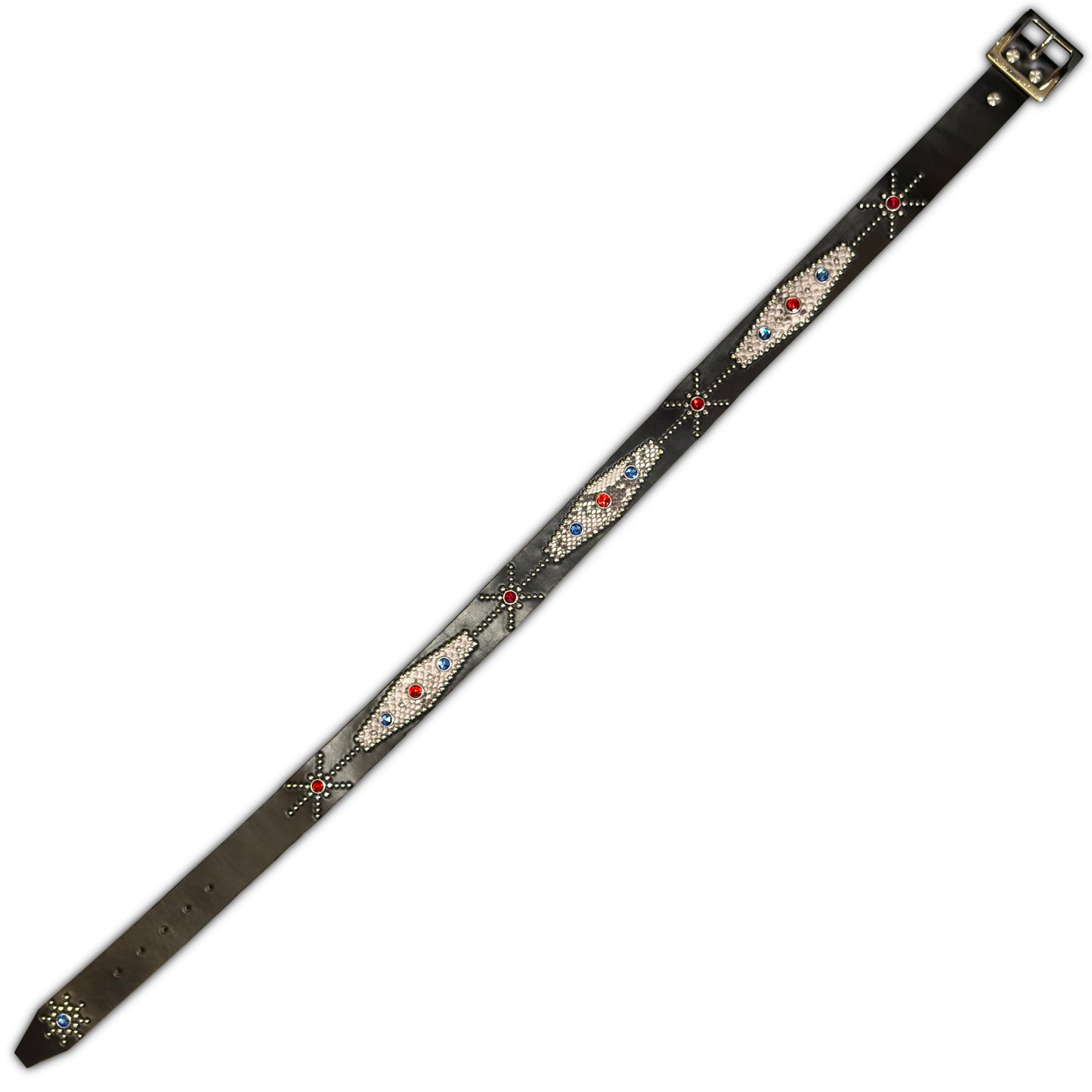 HANDMADE WHITE PYTHON STUDDED BELT
