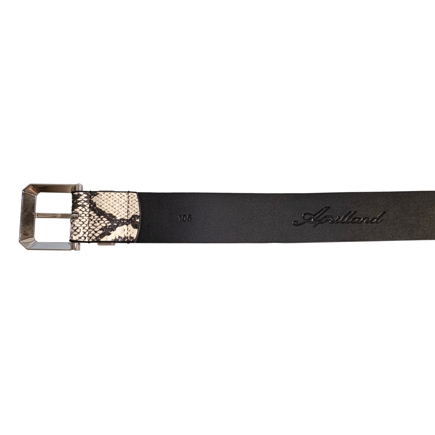 STUDDED SNAKESKIN BELT IN WHITE