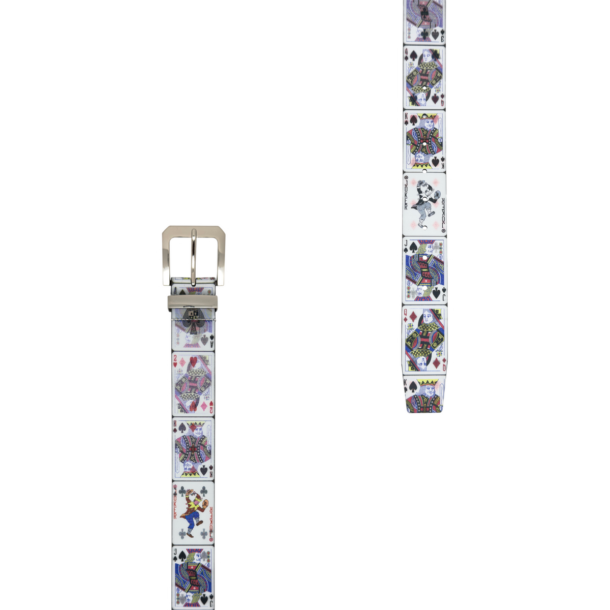 PLAYING CARD BELT IN WHITE